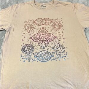 Cream Tee with Intricate Mandala Design